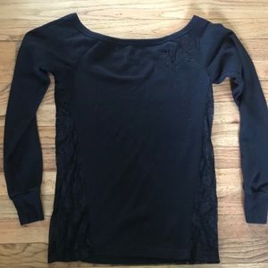 Sweater with black lace sides